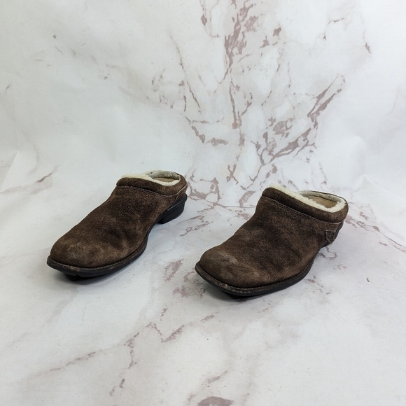 Ugg Slip On Women 5 Shoreham Shoes Suede Furr Shearling Slippers 5380 Slip On - Picture 5 of 10